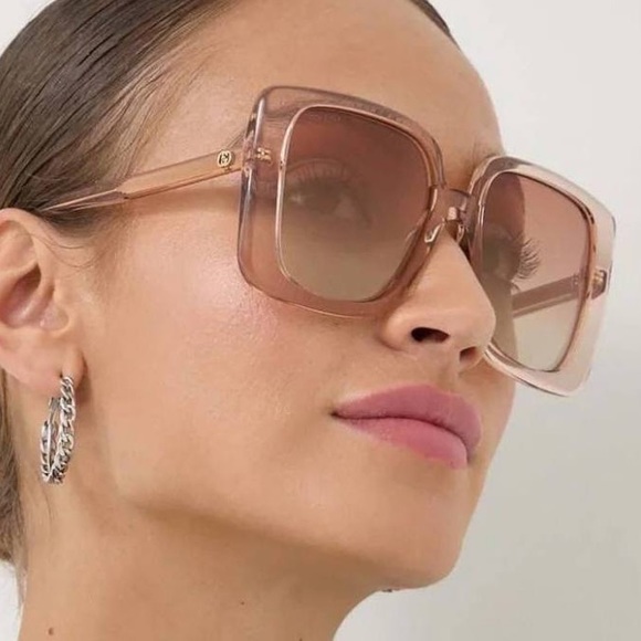 NEW GUCCI SQUARE WOMEN BEIGE GG1314S 005  SUNGLASSES - Picture 4 of 9